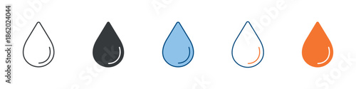 Water Drop Icon Set Multiple Style Collection 