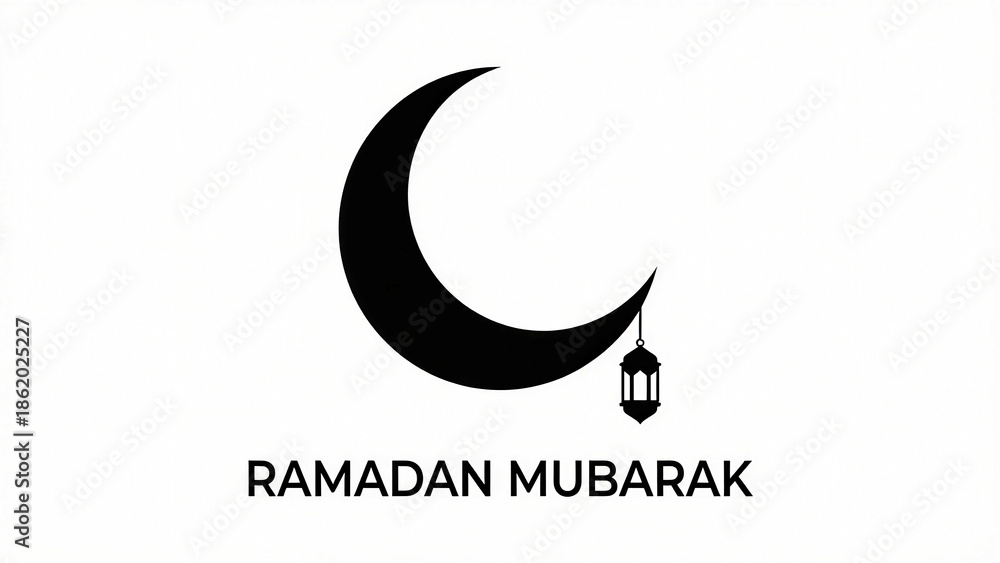 Obraz premium Ramadan Crescent Moon Hanging Lantern Icon