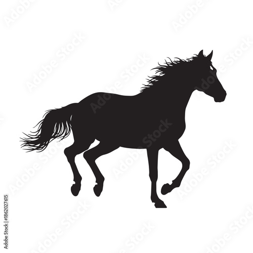 Dynamic Horse Silhouette in Motion