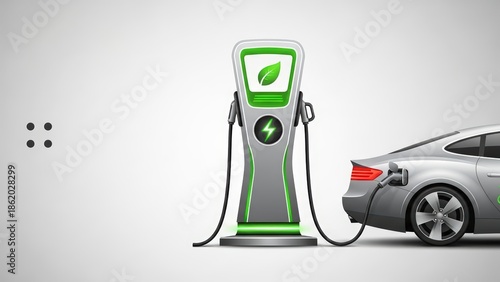 Electric Car Charging Station with Eco-Friendly Design.