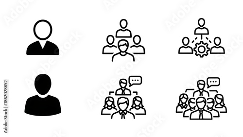 Wallpaper Mural People group icon set representing team, worker, user and employee concepts. With shadow. AI GENERATED.
 Torontodigital.ca