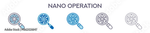Nano Operation Element For Design Graphic - Multi Styles. Vector Illustration Of Two Colored And Black. Multiple Icons Designs Can Be Used For Mobile, Ui, Web 