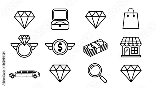Finance and Wealth Line Icons Set