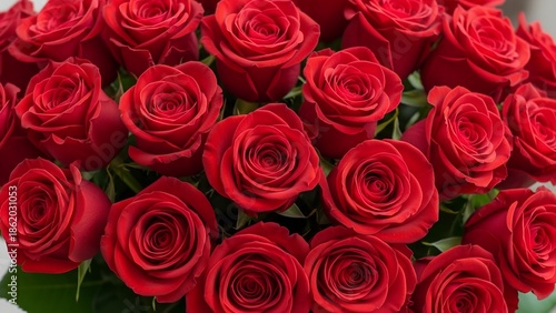 Valentine's day red roses bouquet for romantic love and affection