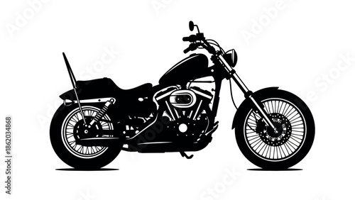 Vintage Motorcycle Silhouette: A sleek, classic motorcycle silhouette, showcasing the raw power and timeless appeal of the open road and individual freedom.