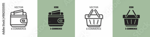 Ecommerce icon line. Ecommerce vector illustration.