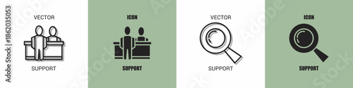 Support icon line. Support vector illustration.