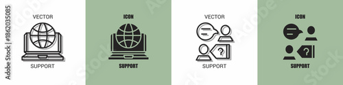 Support icon line. Support vector illustration.