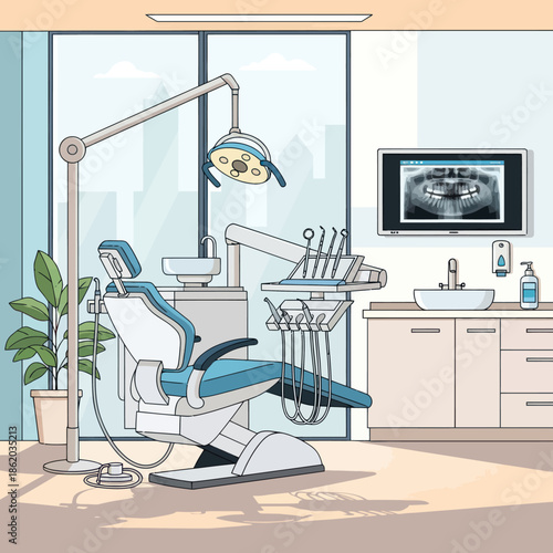 Dental Chair and Equipment in Clinic.