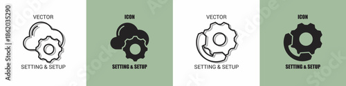 Setting and setup icon line. Setting and setup vector illustration.