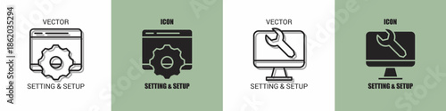 Setting and setup icon line. Setting and setup vector illustration.