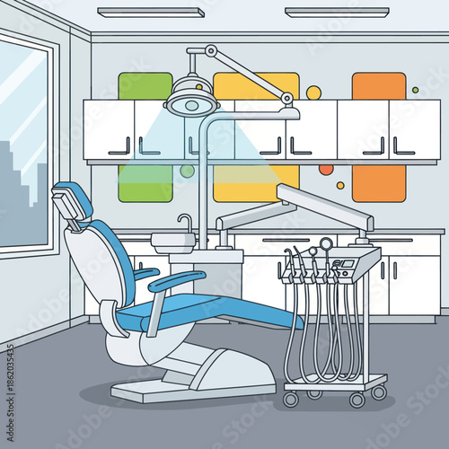 Dental Chair and Equipment in Clinic.