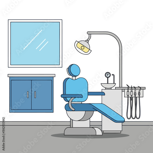 Dentist Chair and Equipment in Clinic.