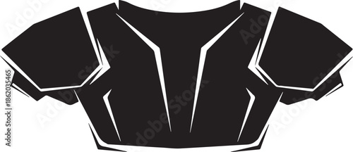 Modern black and white armor design isolated on white background