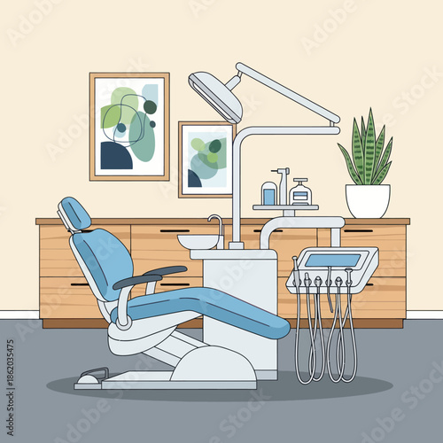 Dental Chair and Equipment in Clinic.