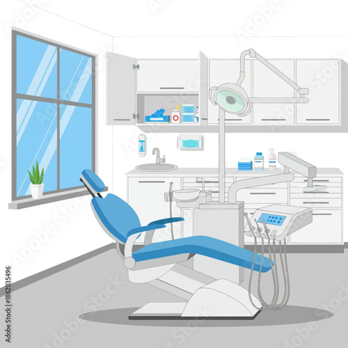 Dental Clinic Chair and Medical Equipment.