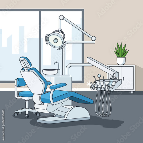 Dental Chair and Equipment in Clinic.
