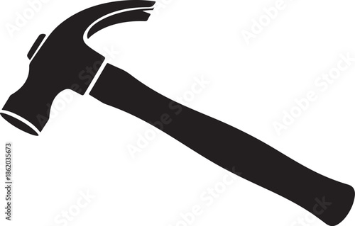 Black hammer silhouette isolated on white background