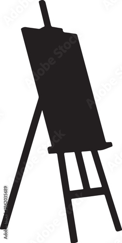 Standing art easel isolated on white background