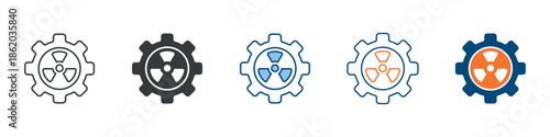Nuclear Energy Icon Set Multiple Style Collection 