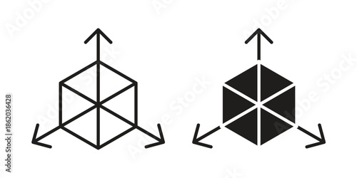 Bim icons vector. Line and glyph design with editable stroke