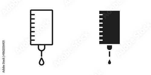 Blood transfusion icons vector. Line and glyph design with editable stroke
