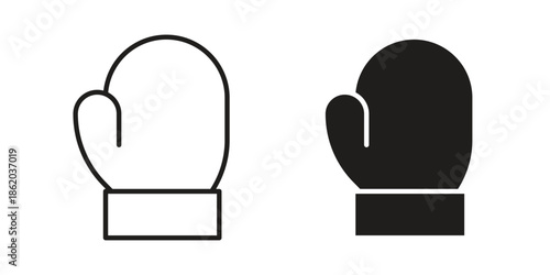 Boxing glove icons vector. Line and glyph design with editable stroke