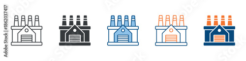 Factory Icon Set Multiple Style Collection 
