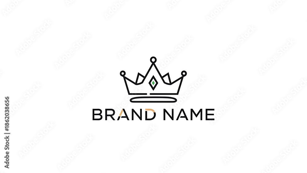 Obraz premium Elegant crown logo with brand name for luxury business identity