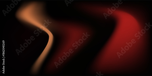 Dark red orange red grainy texture background abstract vibrant color wave shape black backdrop noisy wide banner header design