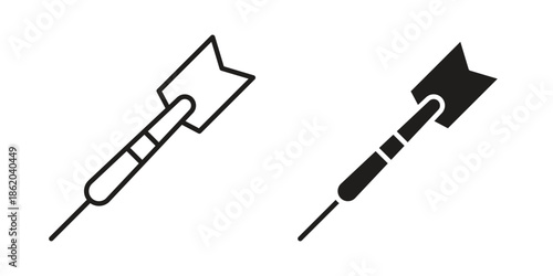 Dart icons vector. Line and glyph design with editable stroke