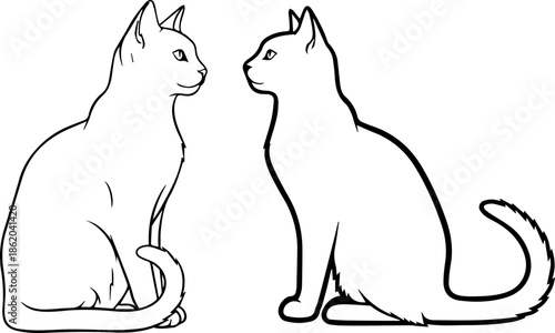 Elegant cat in profile