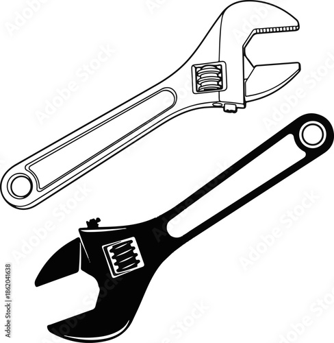 Adjustable wrench ready for use