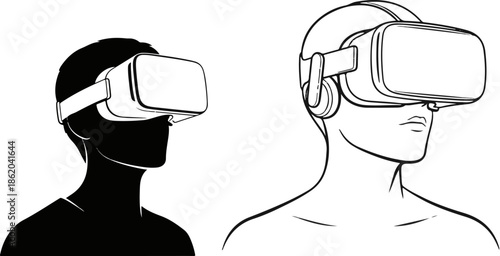 Person wearing virtual reality headset