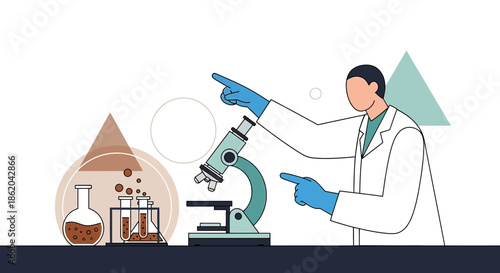 Innovative scientific research in modern laboratory with a scientist using microscope