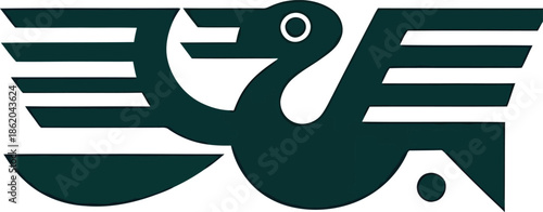 Modern winged swan logo design element