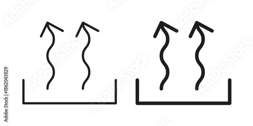 Heat icons vector. Line and glyph design with editable stroke