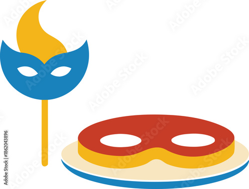 Pancake mask celebration flat design