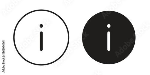Info icons vector. Line and glyph design with editable stroke