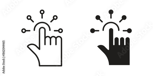 Interactive icons vector. Line and glyph design with editable stroke