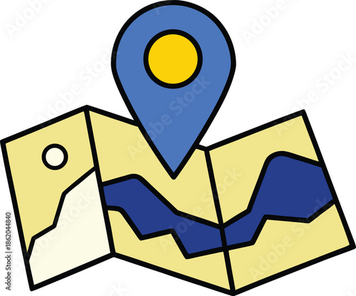 Map icon with grain shading