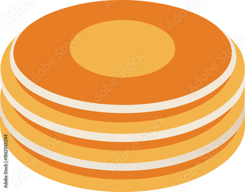 Stacked pancakes flat design
