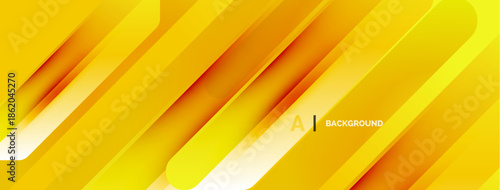 Abstract yellow design features layered stripes. Gradient shades create dynamic visual effect. Modern, sleek presentation suitable backgrounds.