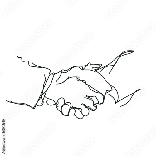 Line Drawing Handshake, agreement, 
partnership