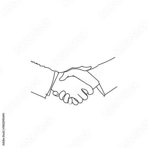 Line Drawing Handshake, agreement, 
partnership