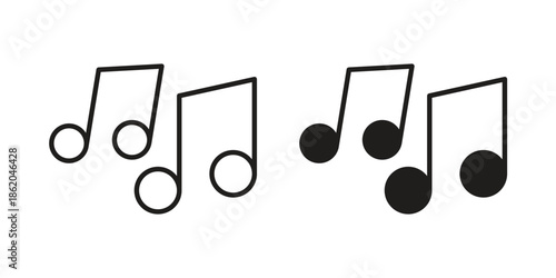 Music icons vector. Line and glyph design with editable stroke