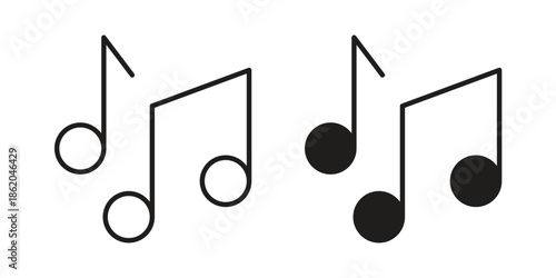 Music icons vector. Line and glyph design with editable stroke