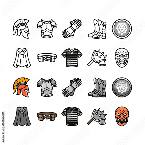 different game inventory armor and wearable equipment icons