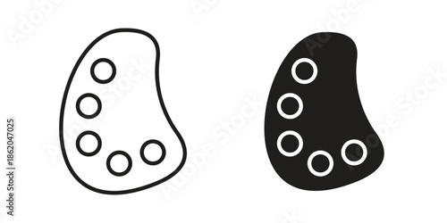 Palette icons vector. Line and glyph design with editable stroke