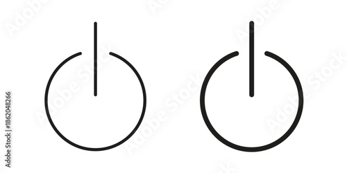 Power icons vector. Line and glyph design with editable stroke